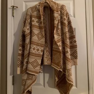 Super comfy sweater with shawl collar.